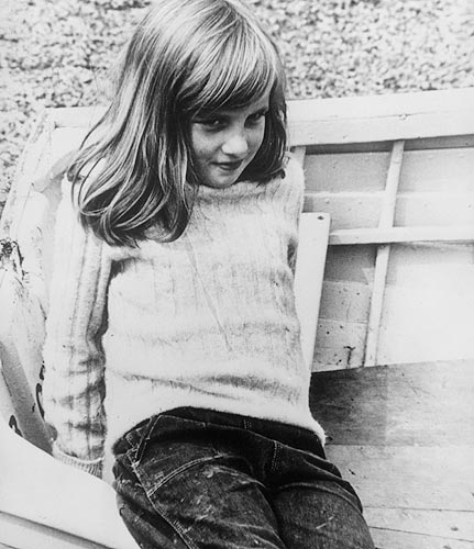 A young baby Lady Diana Spencer in her pram at Park House Sandringham