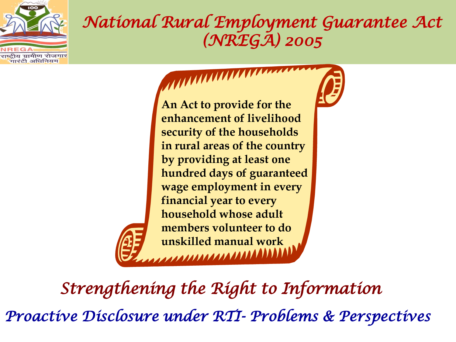 national rural employment guarantee scheme