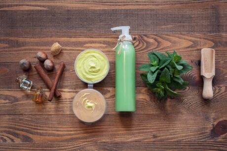 skin care products creams, herbs and plants