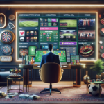 man facing multiple screens of online games